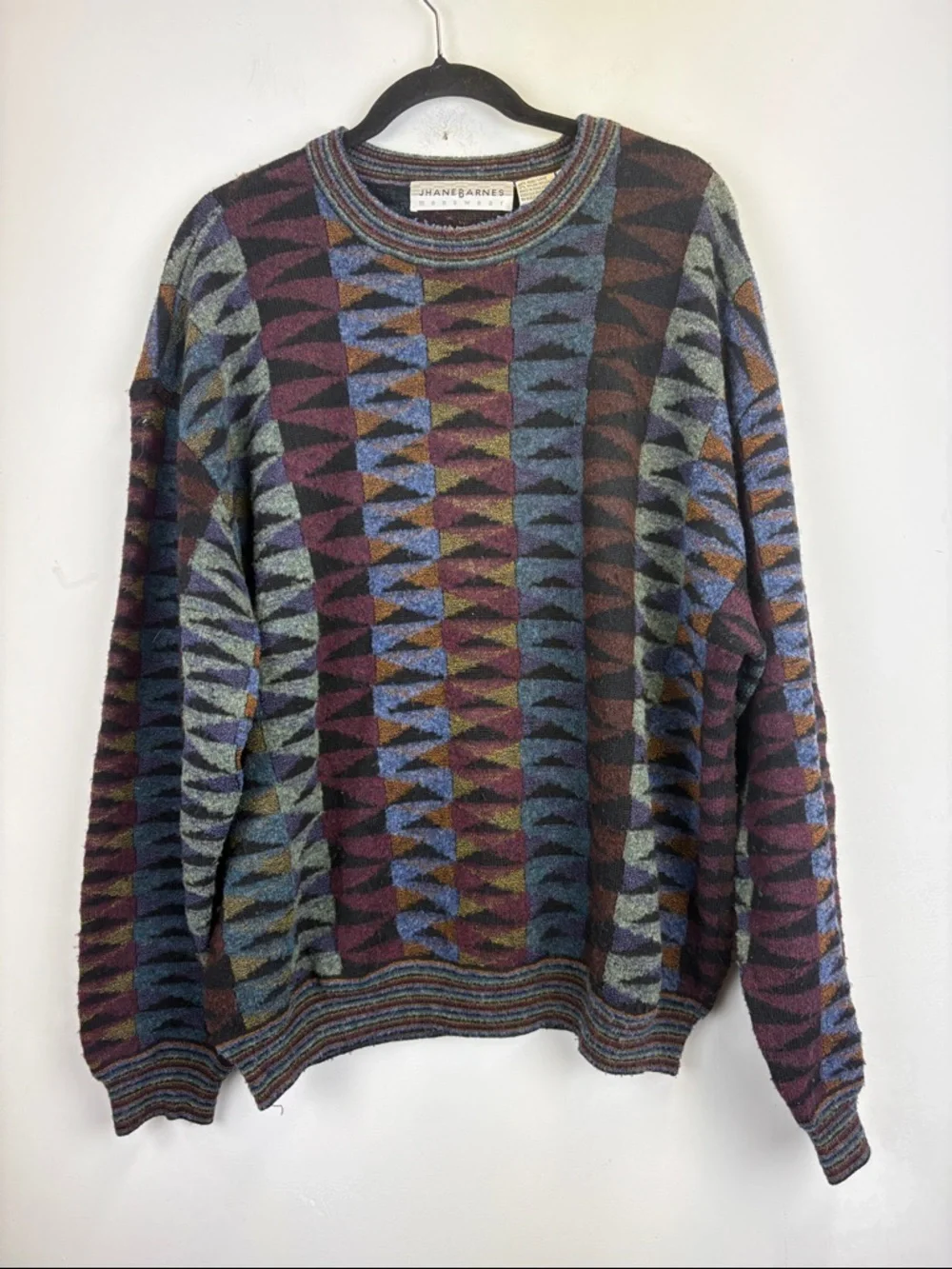 🔥 Vintage 90’s Jhane Barnes Geometric Knit Sweater Men’s Large 🔥